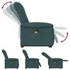 Electric Massage Recliner with Rising Function Dark Green Fabric