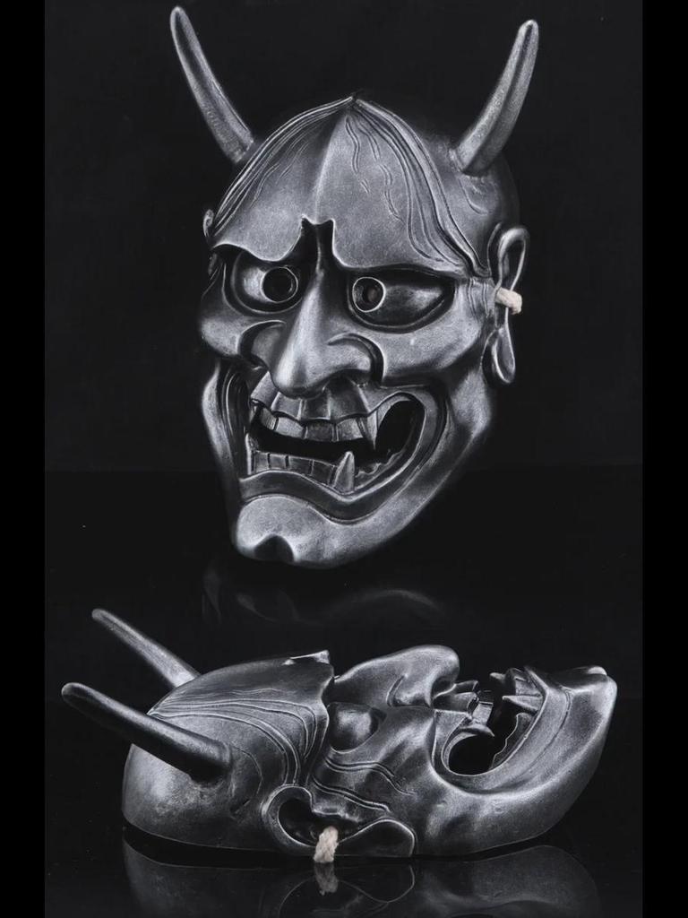 Маска демона-призрака белого цвета, коллекционное издание - дизайн бабочки Хання, 910 г