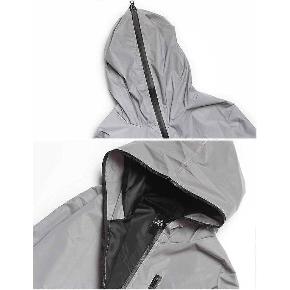Reflective Coat Hooded Windbreaker Fashion Runing Pocket Jacket