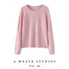Women's 100% Pure Cashmere Loose Fit Rolled Hem Round Neck Sweater - Long Sleeve Knitwear for Autumn & Winter