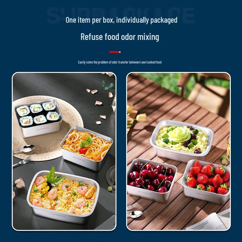 Macaiiroos 3-Piece 304 Stainless Steel Food Storage Set