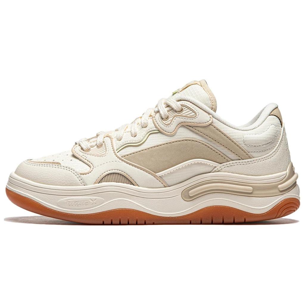 Li Ning Future Flow Амортизация Скользкие Устойчивые к истиранию Поддержка Низкие Повседневная Обувь Женская Бежевый Коричневый AGCU048-9