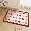 Красный коврик для пола в ванной с надписью «love», коврик для ног у двери в туалет, высококачественный ковер из диатомовой грязи, ванная комната
