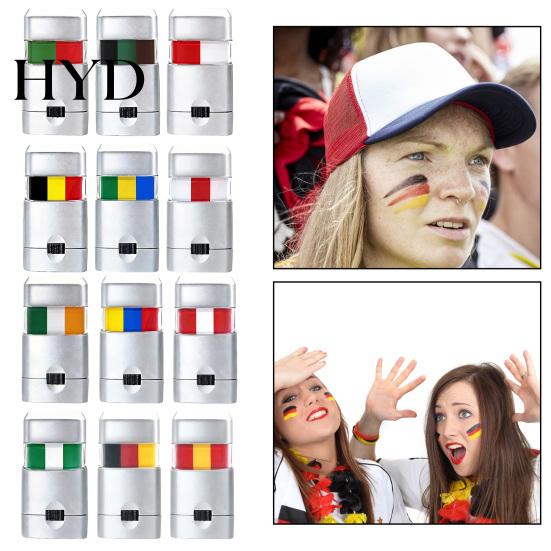Sweat-proof Face Paint Body Sticks for Soccer Fans, Hypoallergenic & Washable Three-color Stick Painting Sticks, Sports Cheering Party Makeup Kit