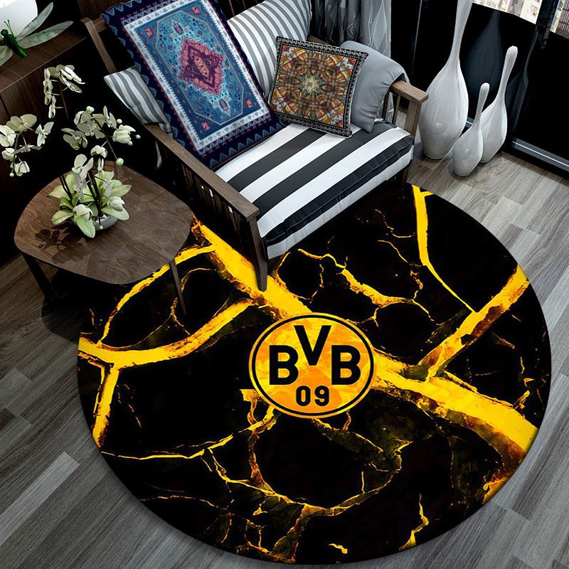 Borussia Dortmund2,Round Area Rug,Carpet Rug for Living Room Bedroom Sofa Playroom Decor,Non-slip Floor Mat