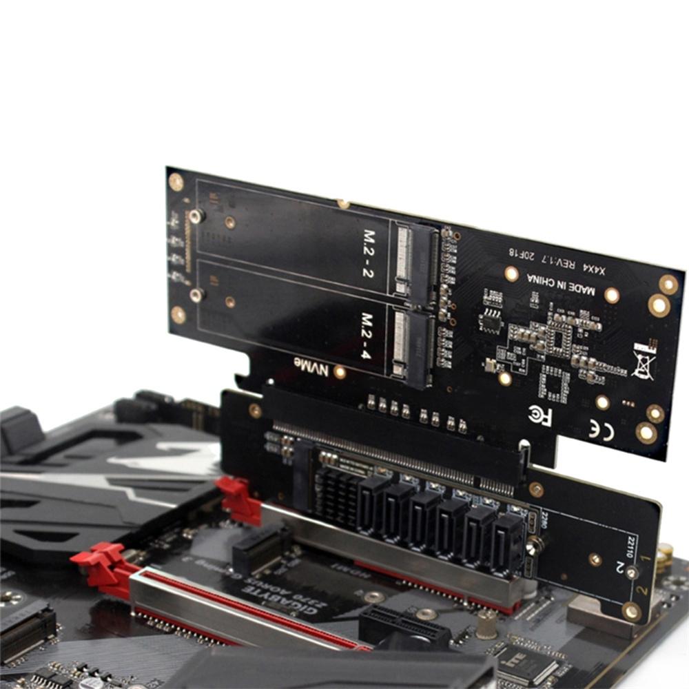 PCI-e 4.0 X16 To X8+x4+x4 Split Expansion Card 2X M.2 NVME SFF-8639 Card Adapter