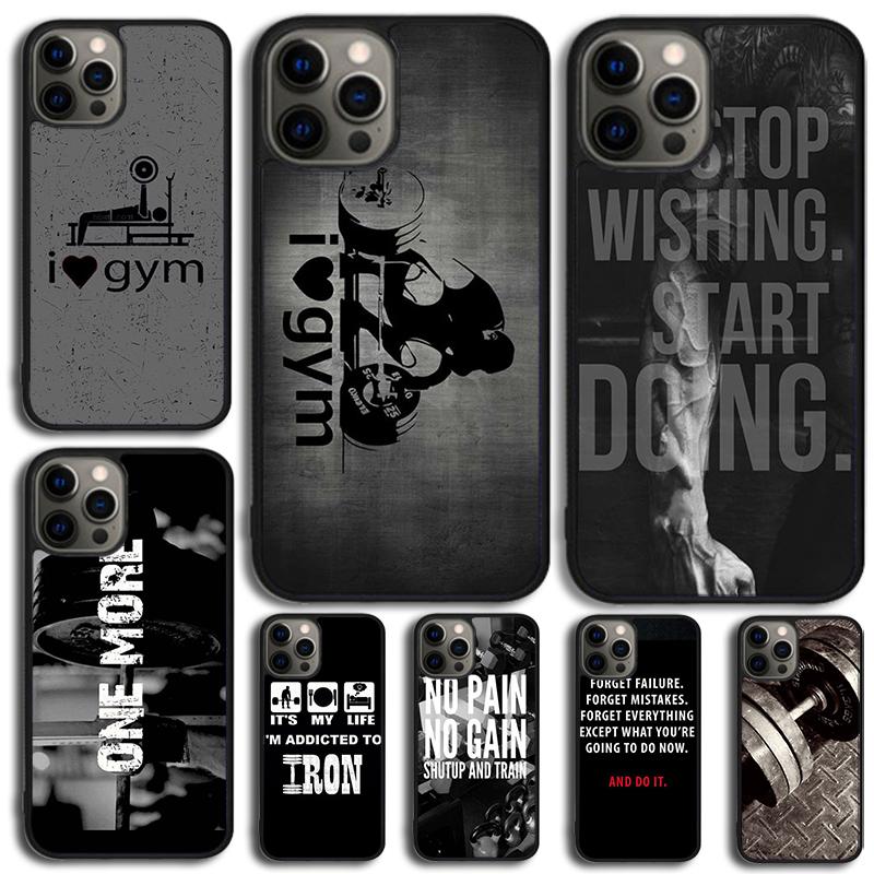 Bodybuilding Gym Fitness Phone Case For iPhone 17 Air 15 16e 14 13 Pro Max Coque 12 11 Pro Max PLUS cover