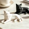 Статуэтки кошек для домашнего декора 3D-печатная геометрическая фигурка, минималистичная настольная скульптура для любителей, многогранные художественные поделки, офисная, скандинавский стиль, маленькое животное
