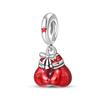 925 Silver Red Enamel Dragon Ladybug Strawberry Wine Bottle Horse Rose Apple Heart Lucky Beads Charms Pendent Fine Jewelry Gift