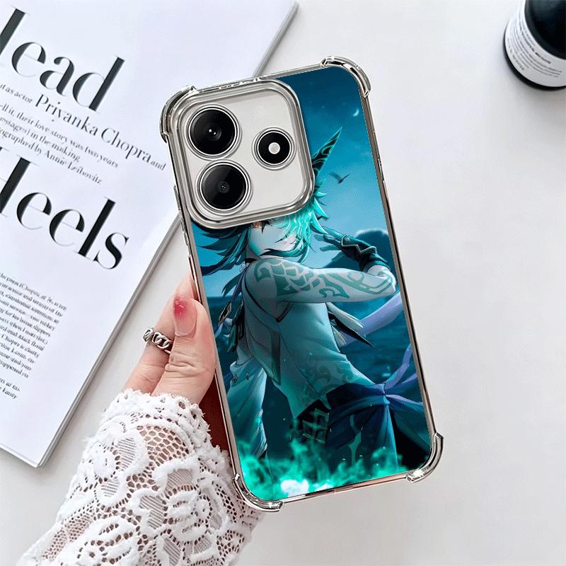 Чехол для телефона Genshin Impact Сяо с покрытием для Xiaomi Redmi Note 14 15 Pro Plus 13 12 11 11S 11T 10 9S 9 5G, противоударный чехол с подушкой безопасности