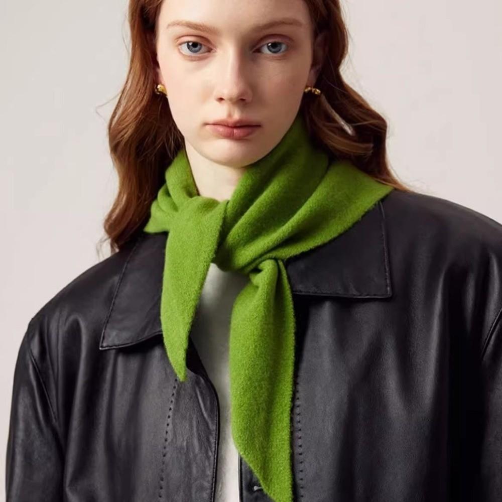 Solid Color Knitted Triangle Scarf Striped False Collar Neck Cover Cross Scarves Girl