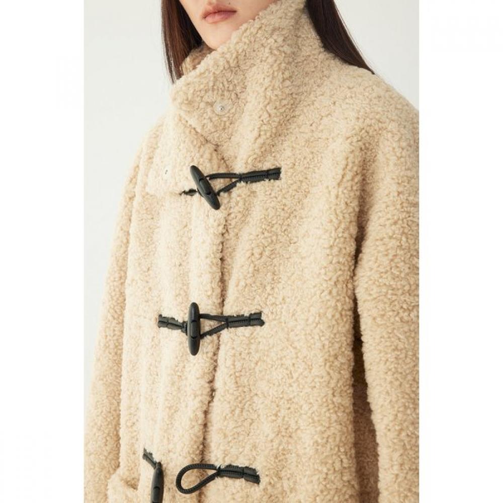 Studio Tomboy Toggle Button Synthetic Fur Coat 9176461983b