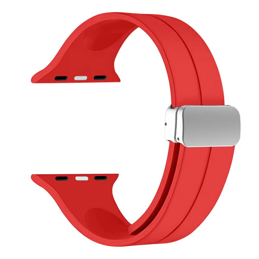 Силиконовый ремешок для Apple Watch 11 Ремешок 46мм 45мм 44мм 41мм 49мм 42мм Магнитный браслет ремешок iWatch Серия 9 8 10 7 SE 6 Ultra