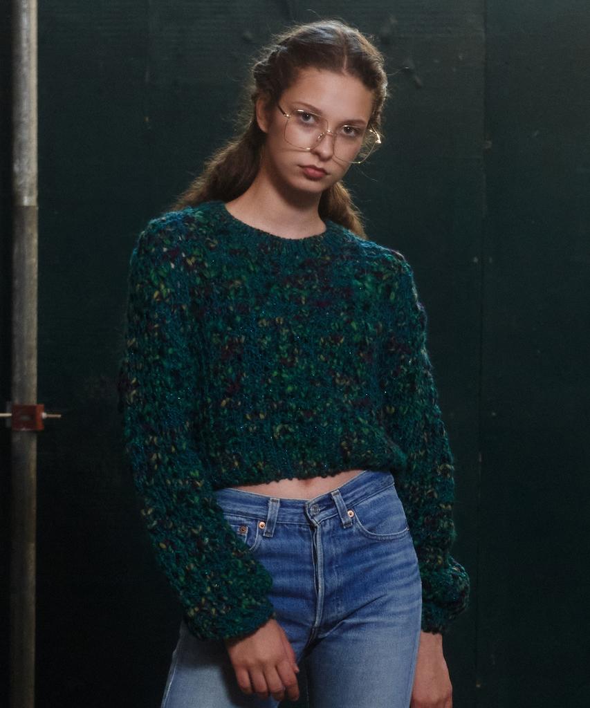 GREENBUTTER Premium Yarn Multi Mix Pullover (Blue-Green)