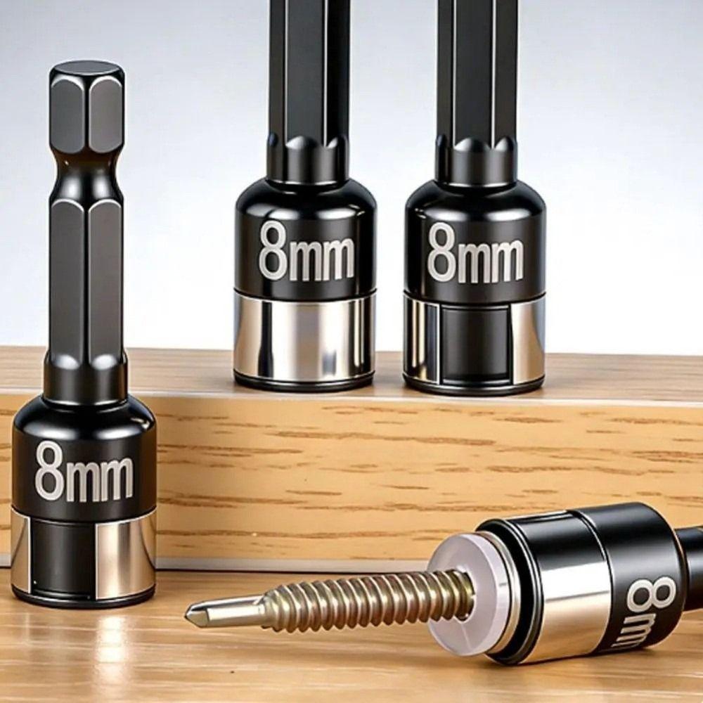 8pcs 8 Pieces Hex Shank Socket 8mm Size Socket Adapter Accessories Nut Screwdriver Home Maintenance