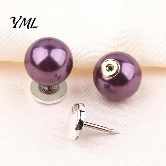 Removable Clothing Buttons 5Pcs Fake Pearl for Clothing, Decorative Brooch Pins, No Anti-exposure Women Sew Safety Pins Shirt Neckline Embellishment,