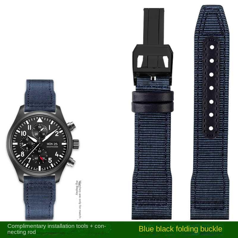 20мм 21мм 22мм Нейлоновый ремешок для часов для IWC Universal Pilot Mark 18 Spitfire Fighter Portugal Series Канвасовый ремешок для часов Браслет