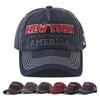 Винтажная стираная хлопковая бейсболка Мужская Женская с вышивкой New York 5-панельная с козырьком Модная Весенняя Летняя Защитная от солнца Кепки
