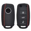Silicone Remote Key Case For SKODA Fabia Octavia Superb For Seat Leon Toledo Altea Ibiza Fob Shell Cover Skin 3 Button