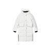 Однотонная длинная повседневная пуховая куртка с капюшоном женская верхняя одежда молочно-белая F11W344912F-WT