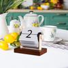 Wooden Desk Calendar Desktop Ornament Vintage Novelty Sturdy Flip for Classroom Home Office