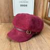 British retro style octagonal hat spring autumn winter high quality suede fabric outdoor fashion versatile popular octagonal hat