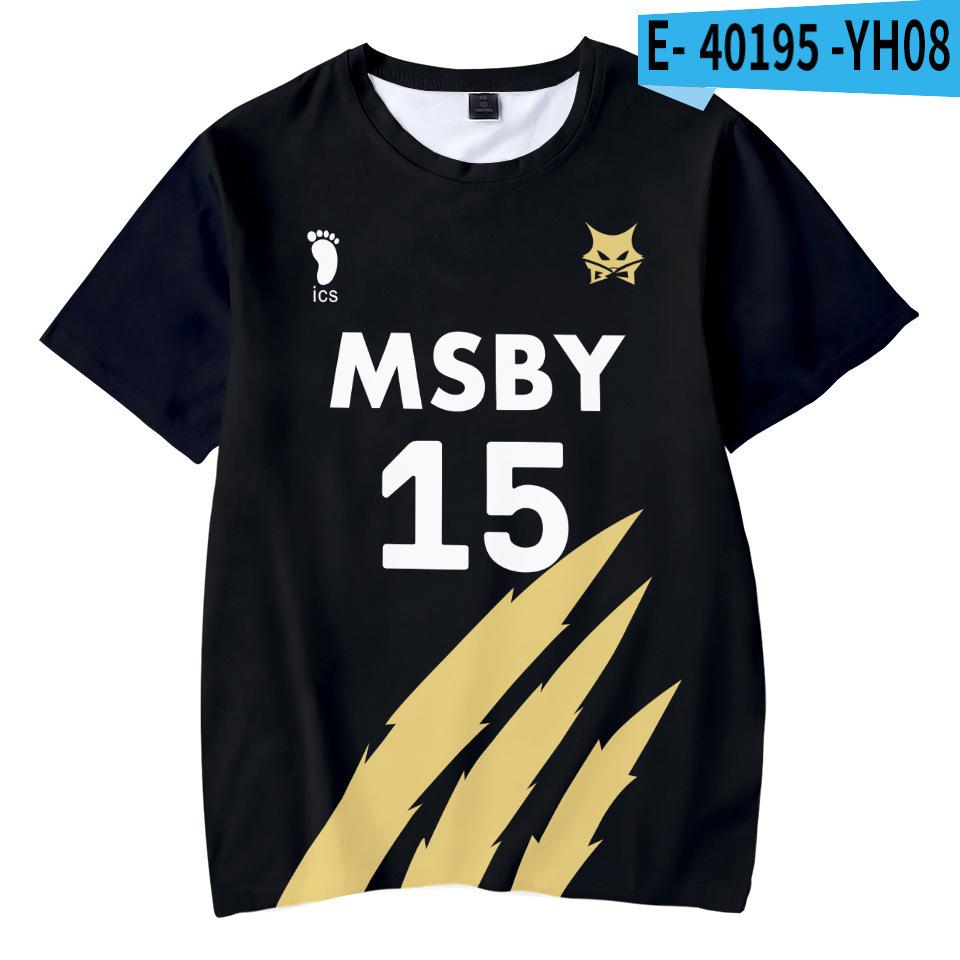 Летняя футболка с круглым вырезом и 3D-принтом волейбольной команды «Черные волки» для молодежи, модная повседневная мужская футболка с коротким рукавом