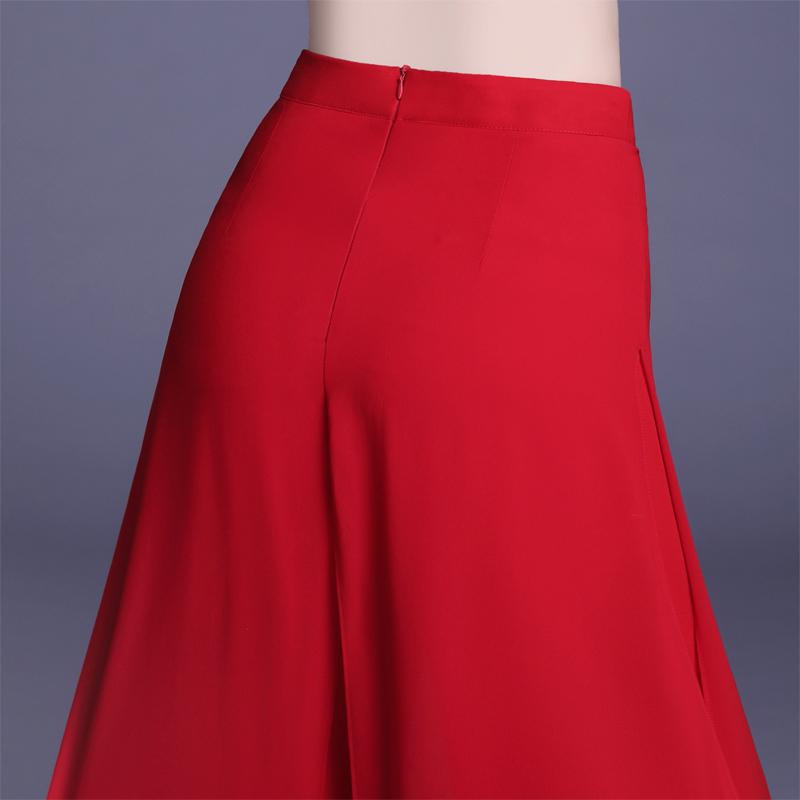 Летние шифоновые длинные брюки, женская уличная одежда, свободные однотонные широкие брюки с высокой талией, красные, черные