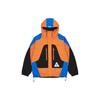 SS22 Patchwork Zip Hooded Windbreaker Jacket Unisex Outerwear Orange Black Blue P21JK039