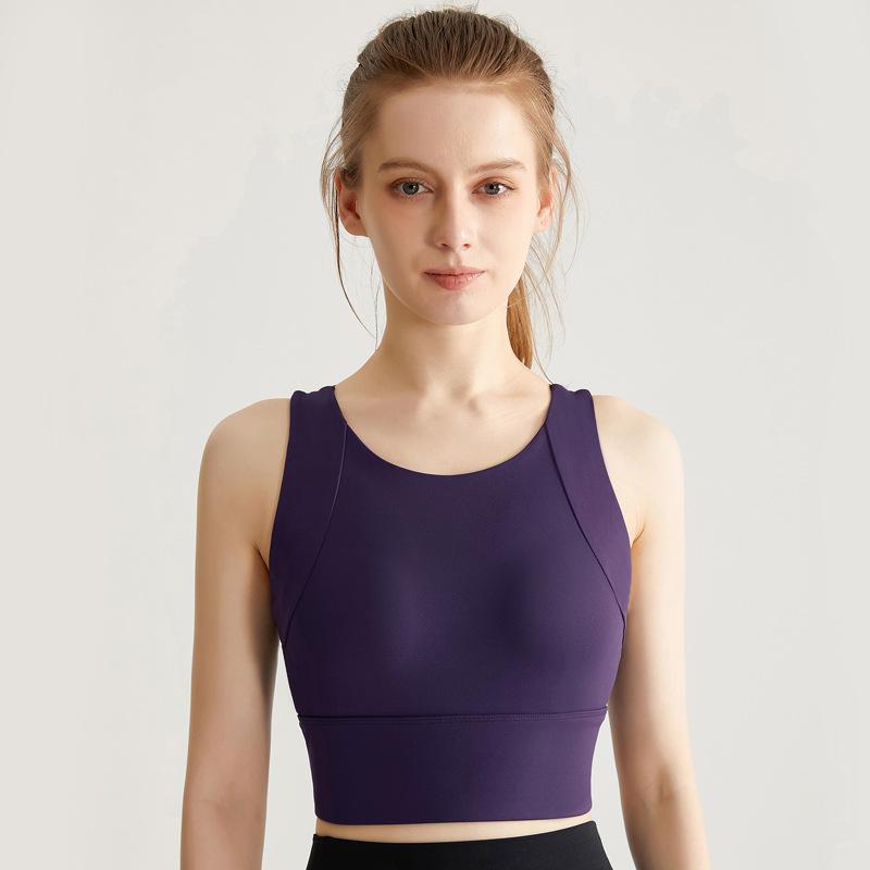 Shockproof Breathable Back Fitness Top With Bra Pads Sports Underwear For Women