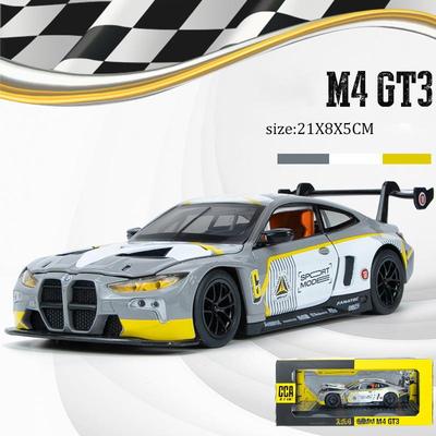 Модель автомобиля из сплава M4 в масштабе 1/24 для детей, литой металл, игрушечный гоночный автомобиль, звуковой свет, коллекция подарков для мальчиков