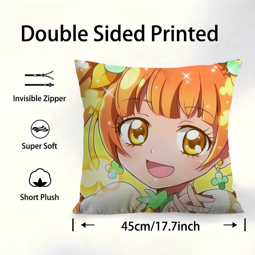 Anime Pretty Cure Cushion Cover x Polyester Sofa Cushions Decorative Throw Pillows Home Decoration Pillowcover