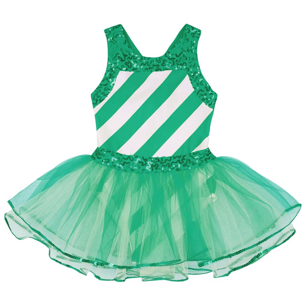 Детский рождественский костюм для девочек, танцевальное платье-пачка без рукавов, костюмы для фигурного катания