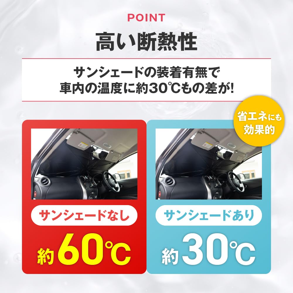 Folding Car Front Sunshade a Comfortable Car Blocks of UV [Enjoy Interior! 99% Rays] (Black, XL)