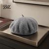 Elegant Dating Outfit Headwear Women Wool Beret Hat, Classic Solid Color Winter Cozy Outdoor Hiking Hat Cap, Soft Breathable Blend for Ladies