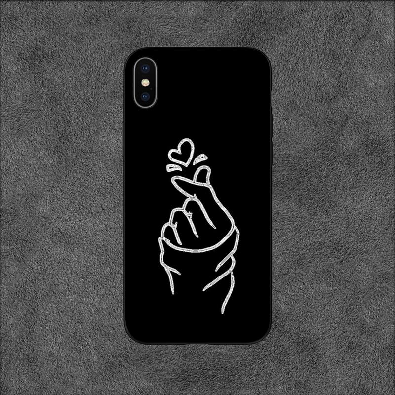 Чехол для телефона с изображением сердца в стиле kpop для iPhone 11 12 Mini 13 14 Pro XS Max X 8 7 6s Plus SE XR Shell