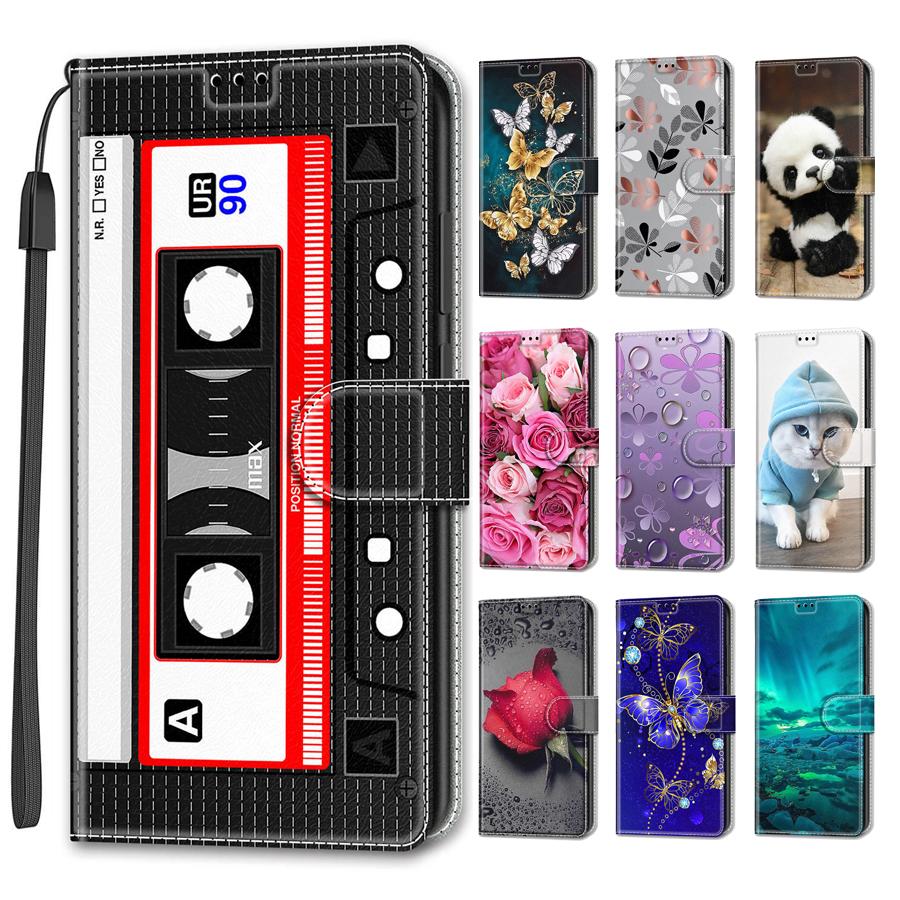Luxury Painted Leather Case Wallet Book Style Protective Cover for Samsung Galaxy J6 Prime/J6 Plus/J6 (2018) J600/J5/J3