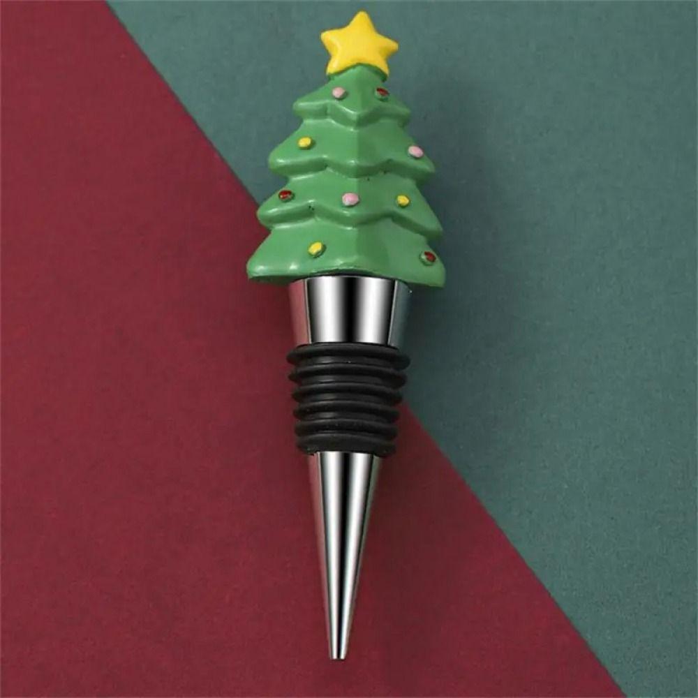 Vacuum Sealed Christmas Wine Bottle Stopper Reusable Wine Sealers Christmas Bottle Cover Kitchen
