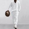 Casual And Comfortable Spring And Autumn Men'S Solid Color Casual T-Shirt Long Sleeved Shirt Long Pants Set Sportswear Hoodie Two-Piece Set