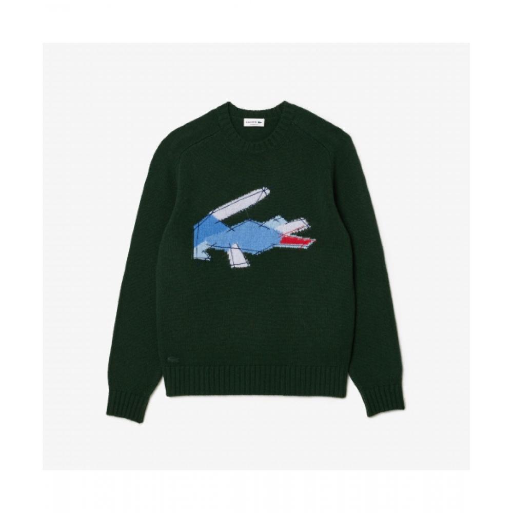Lacoste Мужской праздничный пуловер [темно-зеленый]