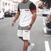 Men's Sports Suit Summer Men's Clothing 3D T-shirt Men 2 Piece Set Stripes Outfit Male Shorts Sets Vintage T-shirts Shorts Sets