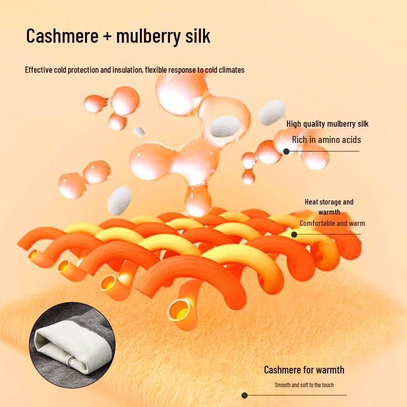 Мужской утолщенный термокомплект из кашемира и шелка
