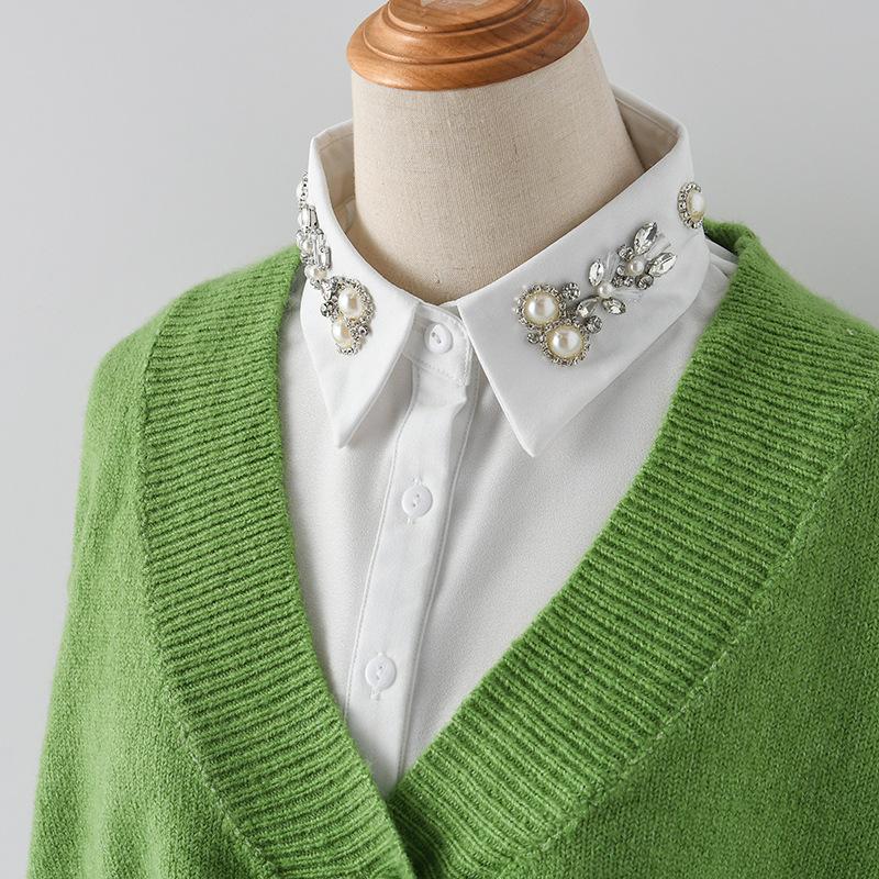 Glass Diamond Fake Collar Fashionable and Versatile Half Body Shirt Women's Fake Collar