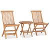 Day and Night - Day and Night Folding Garden Dining Set 3 Pieces Solid Teak Wood