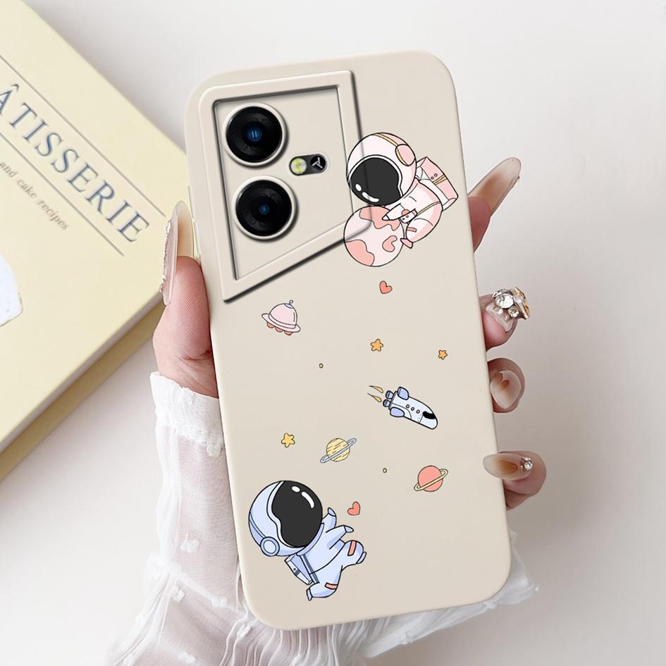 Чехол для Tecno Pova Neo LE6 LE6h Ударопрочный чехол Милый Астронавт Жидкий силиконовый бампер Для Tecno Pova Neo 3 LH6n PovaNeo Чехол
