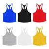 Men Solid Color Sport Vest O-Neck Sleeveless Racerback Design Bodybuilding Fitness Vest Spaghetti Straps Tops