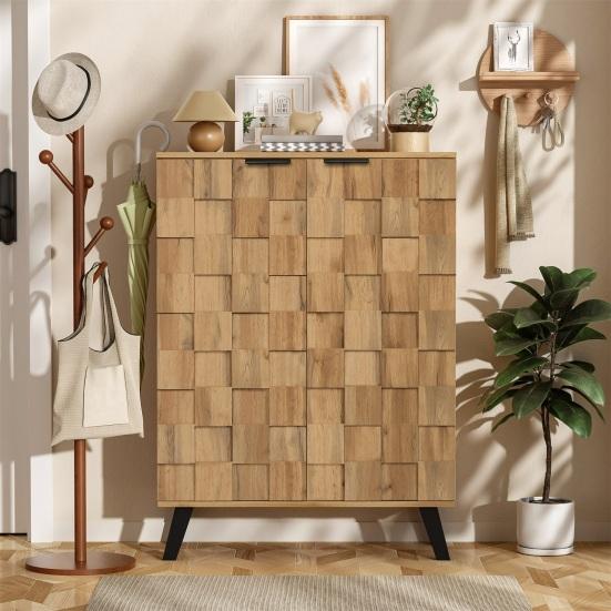 Storage Sideboard Sideboard, Modern Shoe Cabinet with 5 Compartments, Dimensions 80.5 x 35 109.5 cm, Adjustable Shelves Wood