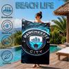 City Football Club Printed Microfiber Beach Towel, Soft And Absorbent, Quick-Dry, Ideal for Summer Travel, Beach Essential, Swimming Pool