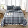 Cotton White Bed Plaid Lace Bedspread On The Bed Linen Simple Quilted Linens Solid Double Bed Cover Non-Slip Bed Blanket #/
