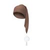 Unisex Night Sleeping Hat with Pom Ball Adjustable Solid Color Elastic Design